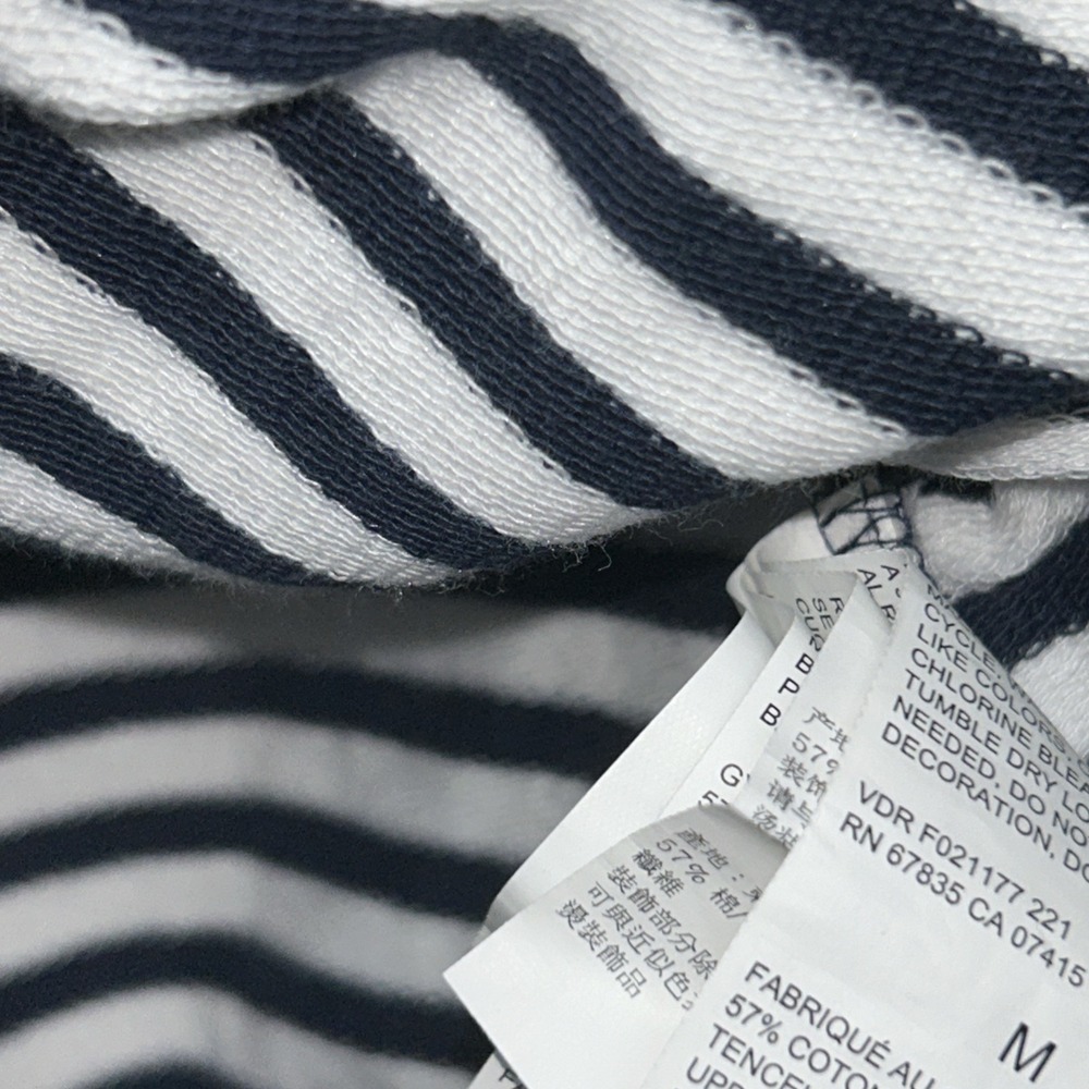 Nautica Resort Top Woman Medium French Terry Blue White Stripe Hood #0513 - Picture 7 of 9